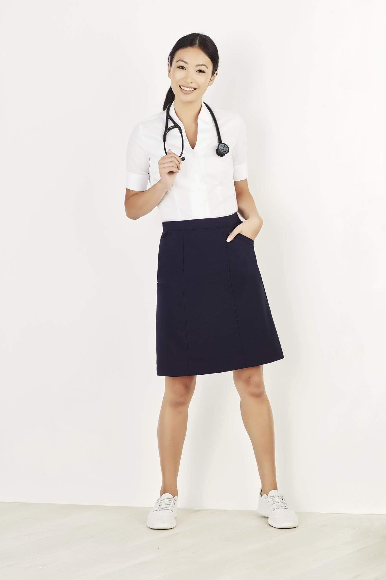 Biz Care Womens Comfort Waist Cargo Doctor Nurse Skirt CL956LS Health & Beauty Biz Care   